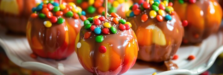 Wall Mural - Sweet Treats: Candy Corn and Caramel Apples