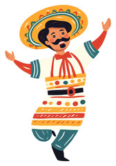 Sticker - PNG Man sombrero celebration creativity.