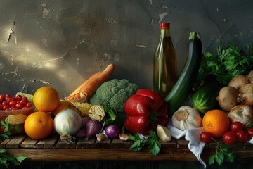 Poster - A table filled with various fruits and vegetables