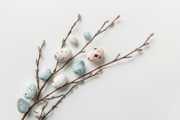 Canvas Print - A group of eggs perched at the end of a tree branch