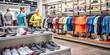 © hobonski - Active Lifestyle Apparel and Footwear Store. The image captures the vibrant atmosphere of a retail environment, showcasing the variety of products available for active lifestyles.