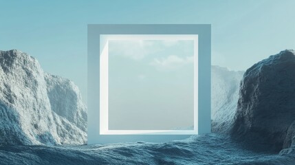 Poster - 3D abstract mockup of a square frame