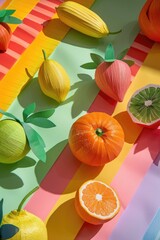 Poster - A colorful arrangement of various fruits on a table