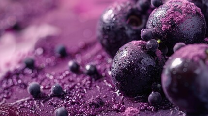 Aufkleber - A close-up shot of a bunch of blueberries