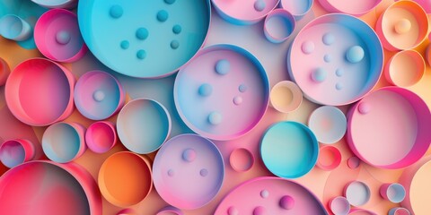 Aufkleber - Abstract soft backdrop featuring layers of vibrant circles.