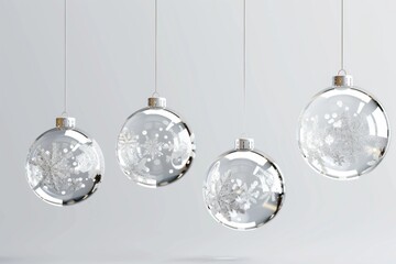Poster - A collection of glass ornaments suspended from strings, ideal for decorating or photography