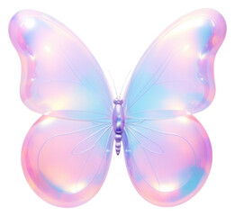 Wall Mural - PNG  Iridescent butterfly with pastel colors