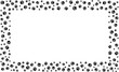 © Sviatlana - Rectangular pet paw print frame with blank space for text and images. Black silhouette track of dog or cat paw prints. Frame with paw prints of pets for decoration of shop windows, websites, etc