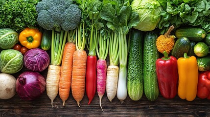   Broccoli, cauliflower, carrots, zucchini, peppers, broccoli