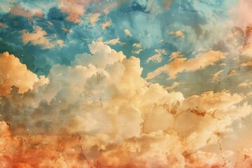 Poster - A clear blue sky with white clouds