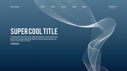 Poster - Landing page abstract design. Template for website or app. Colorful abstract minimal wave