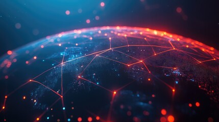 Poster - 3D illustration of a global network connection