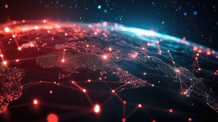 Poster - 3D illustration of a global network connection