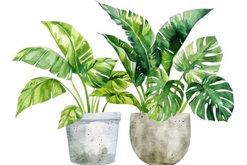 Poster - A pair of potted plants stacked on top of each other, possibly decorative or used for display