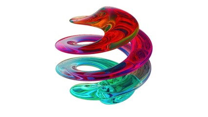 Fototapete - Abstract swirl glass. Computer generated 3d render