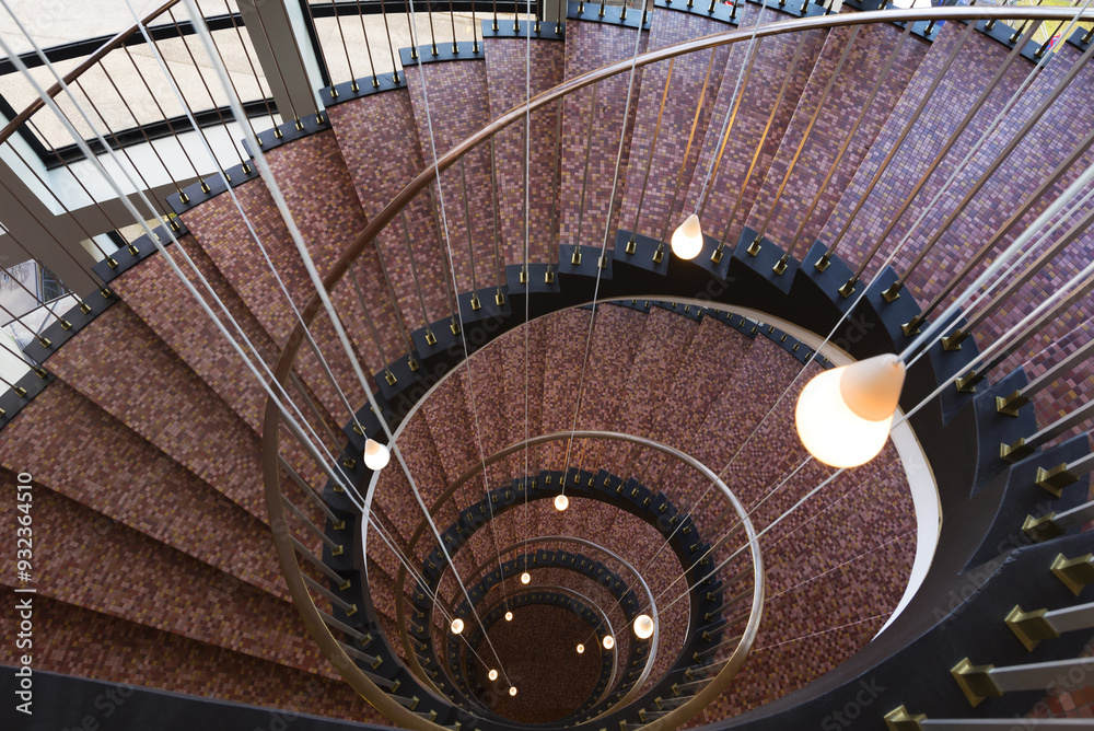 Staircase of the 1950s, AMD Hamburg, City of Hamburg, Germany, Europe ...