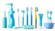 © yachyah - Bathroom essentials - toothbrush, toothpaste, and mouthwash