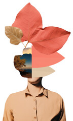 Sticker - PNG Surreal nature-inspired abstract portrait