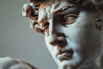 Aufkleber - A detailed view of a male statue, perfect for uses such as art or historical contexts