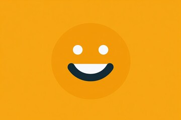 Sticker - Minimalist smiley face on an orange background representing simplicity and happiness in a modern and cheerful design