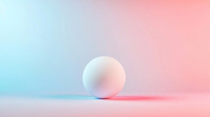 Wall Mural - White sphere on gradient blue and pink