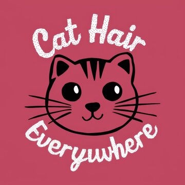 A cat hair logo with a pink background and the words, 
