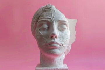Aufkleber - Close-up of a sculpture depicting a woman's face, perfect for use in art or design projects