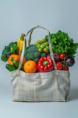 Poster - A colorful bag filled with various fresh fruits and vegetables, ideal for healthy meal planning or as a gift