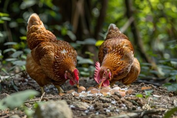 Poster - A pair of chickens standing side by side, likely friends or family