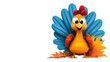 © Barbara Taylor - funny thanksgiving turkey surrounded by autumn leaves, isolated transparent png background