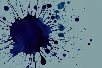 Watercolor Paint Splash in Deep Navy Tones