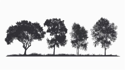 Aufkleber - A group of trees standing tall in a lush green grassy area