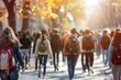 © Fotograf - People walking together on a urban sidewalk, everyday life scene