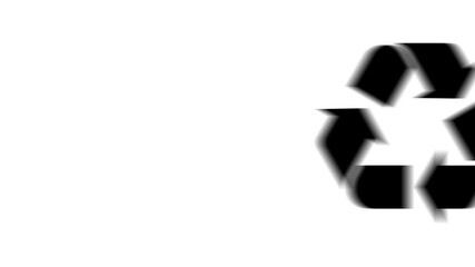 Poster - Animation set, recycling symbol. Animations: transparency, zooms, transition top to down, transition left to right, slide up to down, slide left to right