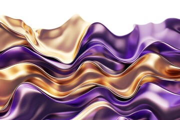 Poster - Abstract background with wavy patterns in purple and gold colors