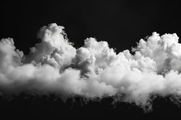 Poster - A close-up of clouds in the grey and white spectrum, with varying textures and shapes