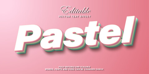 Wall Mural - 3d Pastel vector editable text effect style theme.