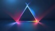 © BOJOShop - Abstract Neon Triangle Shape with Glowing Light on Dark Blue Background