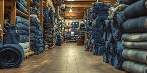 Wall Mural - denim textile store