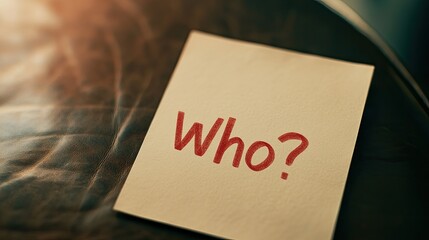 Poster - A close-up of a paper note with the question 