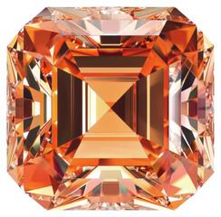 Sticker - PNG Radiant orange gemstone square