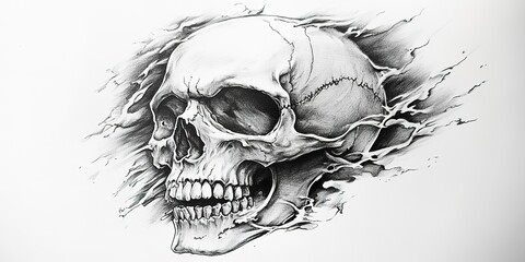 Poster - Skull tattoo flash