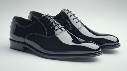 Black dress shoes polished to perfection, formal and refined, a symbol of success