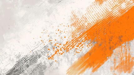 Wall Mural - Abstract Sports Background with orange and light gray Gradient Brushstrokes and Halftone Effect. Dynamic Grunge Background. Scratch and Texture Elements For Design