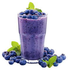 Wall Mural - PNG Refreshing blueberry smoothie with mint