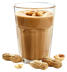 Wall Mural - PNG Creamy peanut butter smoothie glass