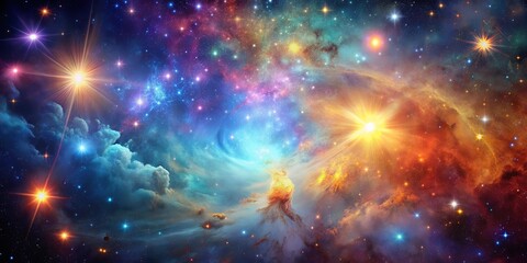 Space galaxy background with bright stars and colorful nebulae, space, galaxy, background, stars, colorful, nebula