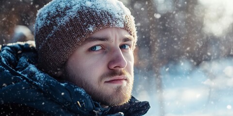 Poster - Winter Outdoor Portrait of a Man