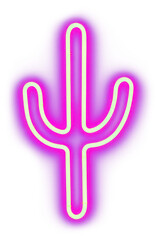 Poster - PNG Pastel neon cactus light symbol sign.