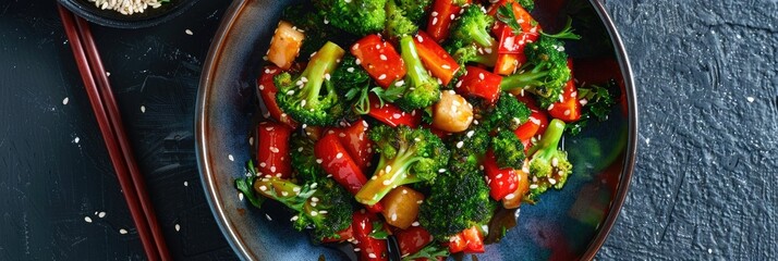 Canvas Print - Saut�ed Broccoli with Broccoli Salad